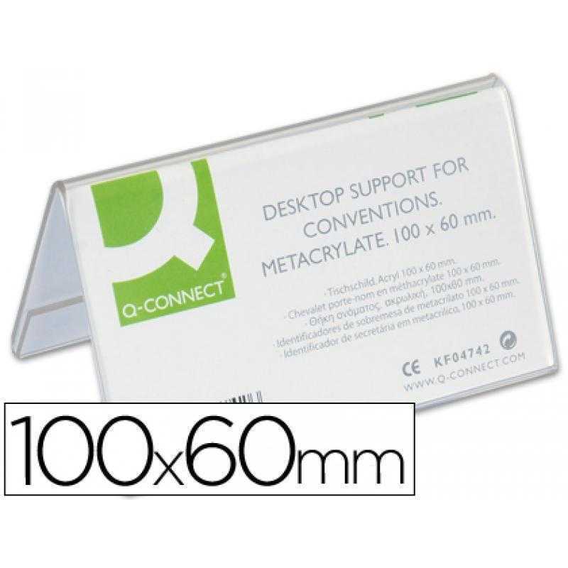 Identificador sobremesa q-connect metacrilato 100x60 mm ref.5729