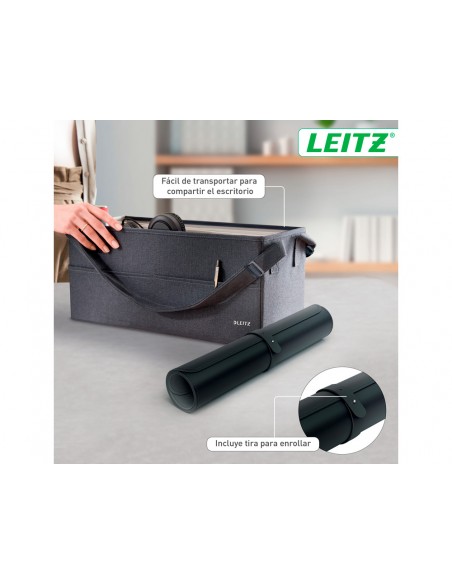 Alfombrilla de sobremesa leitz 80x40 cm color negro