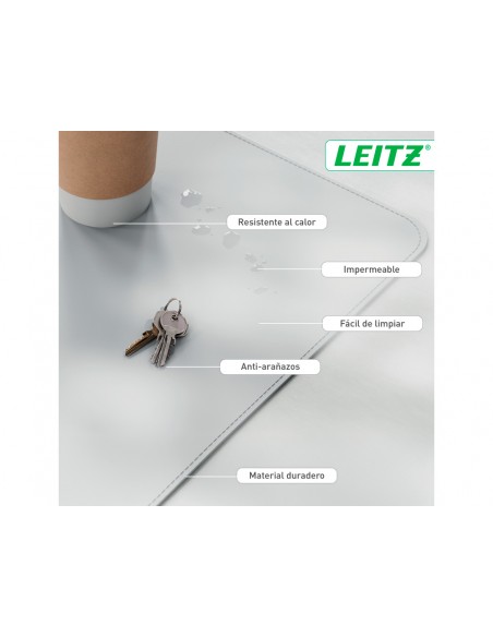 Alfombrilla de sobremesa leitz 80x40 cm color gris claro Alfombrilla de sobremesa leitz 80x40 cm color gris claro