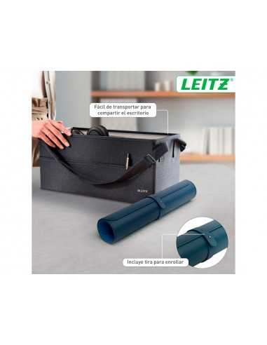Alfombrilla de sobremesa leitz 80x40 cm color azul oscuro