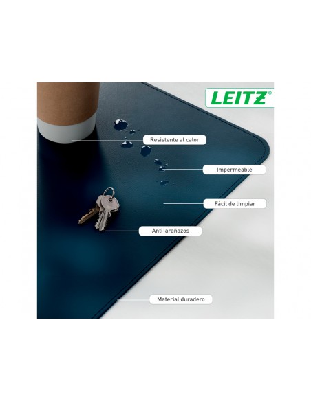 Alfombrilla de sobremesa leitz 80x40 cm color azul oscuro