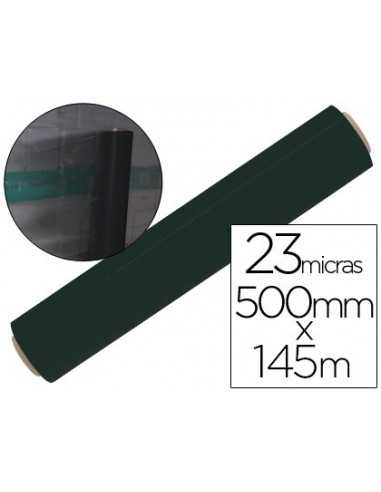 Film extensible q-connect manual ancho 500 mm largo 145 mt espesor 23 micras negro
