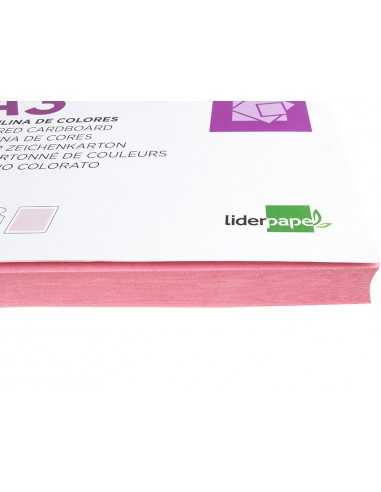 Cartulina liderpapel a3 180g/m2 rosa paquete de 100 hojas