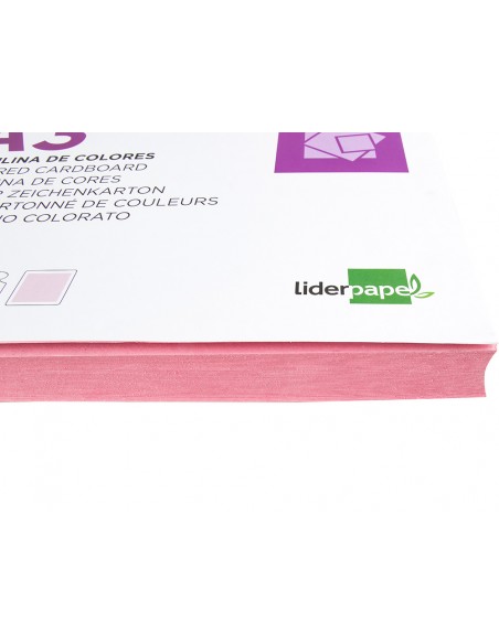 Cartulina liderpapel a3 180g/m2 rosa paquete de 100 hojas