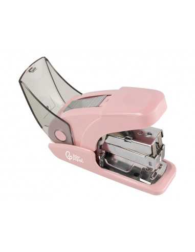 Grapadora liderpapel micro con regalo de caja de 1000 grapas 24/6 26/6 capacidad 20 hojas rosa