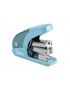 Grapadora liderpapel micro con regalo de caja de 1000 grapas 24/6 26/6 capacidad 20 hojas celeste