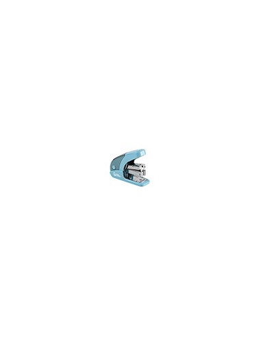Grapadora liderpapel micro con regalo de caja de 1000 grapas 24/6 26/6 capacidad 20 hojas celeste