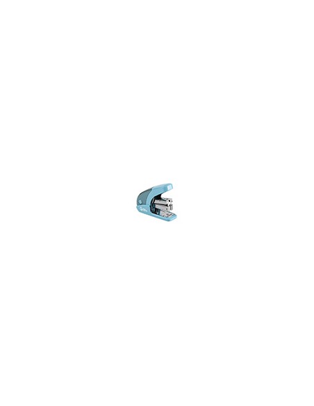 Grapadora liderpapel micro con regalo de caja de 1000 grapas 24/6 26/6 capacidad 20 hojas celeste