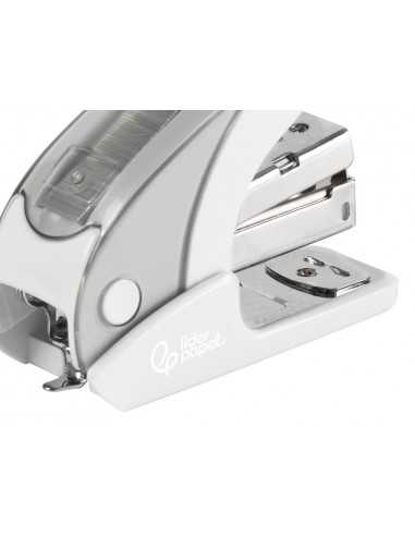 Grapadora liderpapel micro con regalo de caja de 1000 grapas 24/6 26/6 capacidad 20 hojas blanco