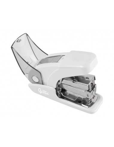 Grapadora liderpapel micro con regalo de caja de 1000 grapas 24/6 26/6 capacidad 20 hojas blanco