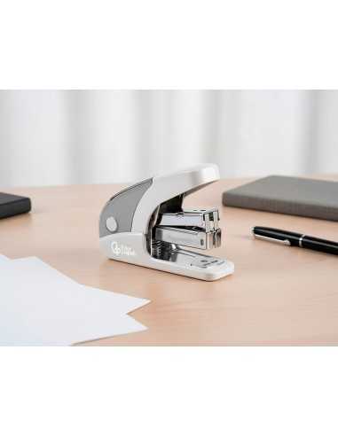 Grapadora liderpapel micro con regalo de caja de 1000 grapas 24/6 26/6 capacidad 20 hojas blanco
