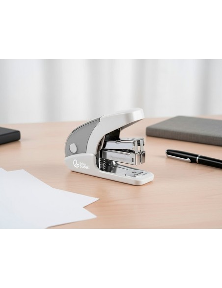 Grapadora liderpapel micro con regalo de caja de 1000 grapas 24/6 26/6 capacidad 20 hojas blanco