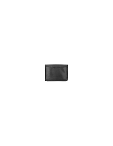 Carpeta portafolios q-connect cremallera con bolsa para movil y tarjetero color negro 260x355 mm