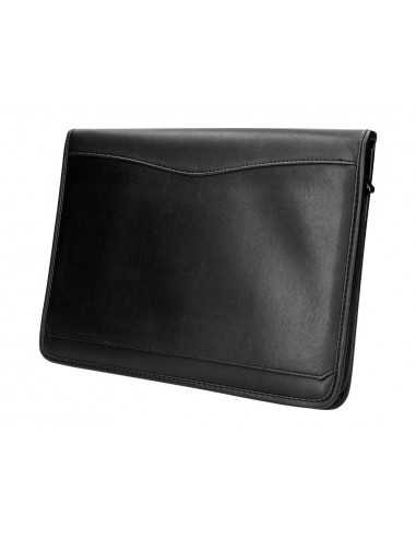 Carpeta portafolios q-connect cremallera con bolsa para movil y tarjetero color negro 260x355 mm
