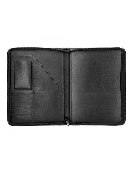 Carpeta portafolios q-connect cremallera con bolsa para movil y tarjetero color negro 260x355 mm Carpeta portafolios q-connect cremallera con bolsa para movil y tarjetero color negro 260x355 mm