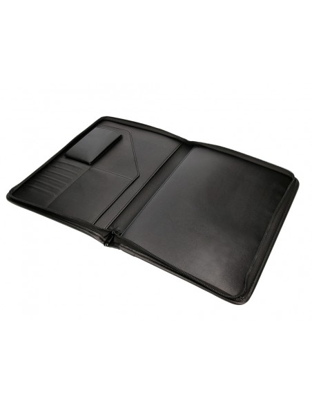 Carpeta portafolios q-connect cremallera con bolsa para movil y tarjetero color negro 260x355 mm Carpeta portafolios q-connect cremallera con bolsa para movil y tarjetero color negro 260x355 mm