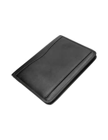 Carpeta portafolios q-connect cremallera con bolsa para movil y tarjetero color negro 260x355 mm