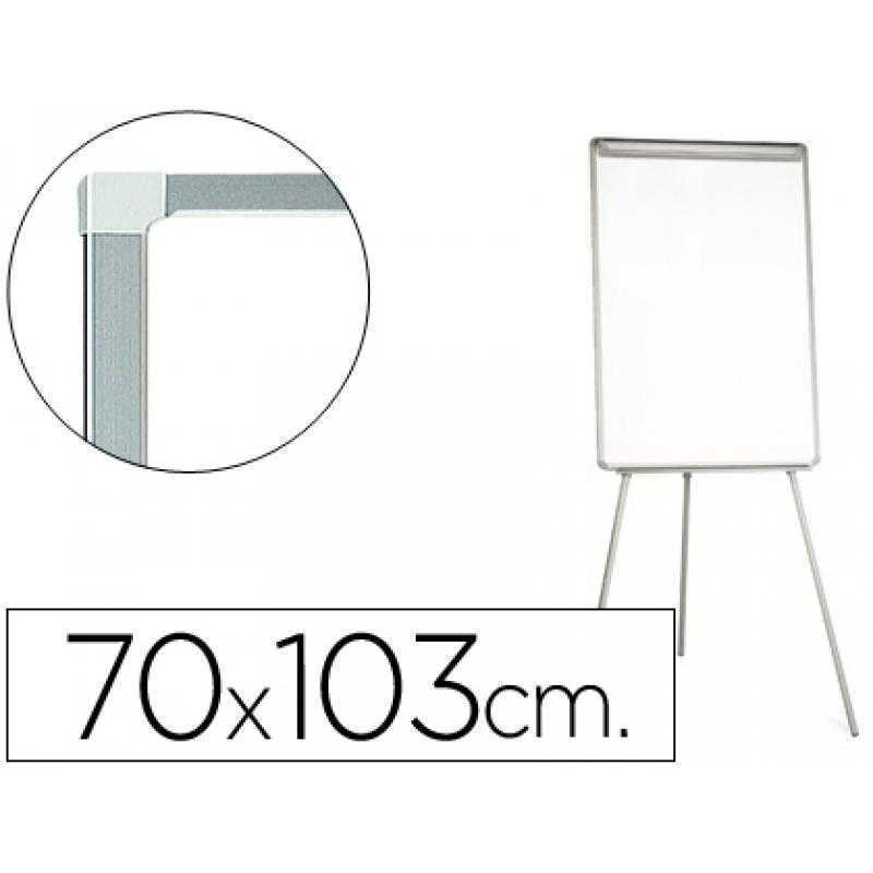 Pizarra blanca q-connect con tripode 90x70x195cm para convenciones superficie lacadamagnética escritura directa
