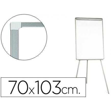 Pizarra blanca q-connect con tripode 90x70x195cm para convenciones superficie lacadamagnética escritura directa