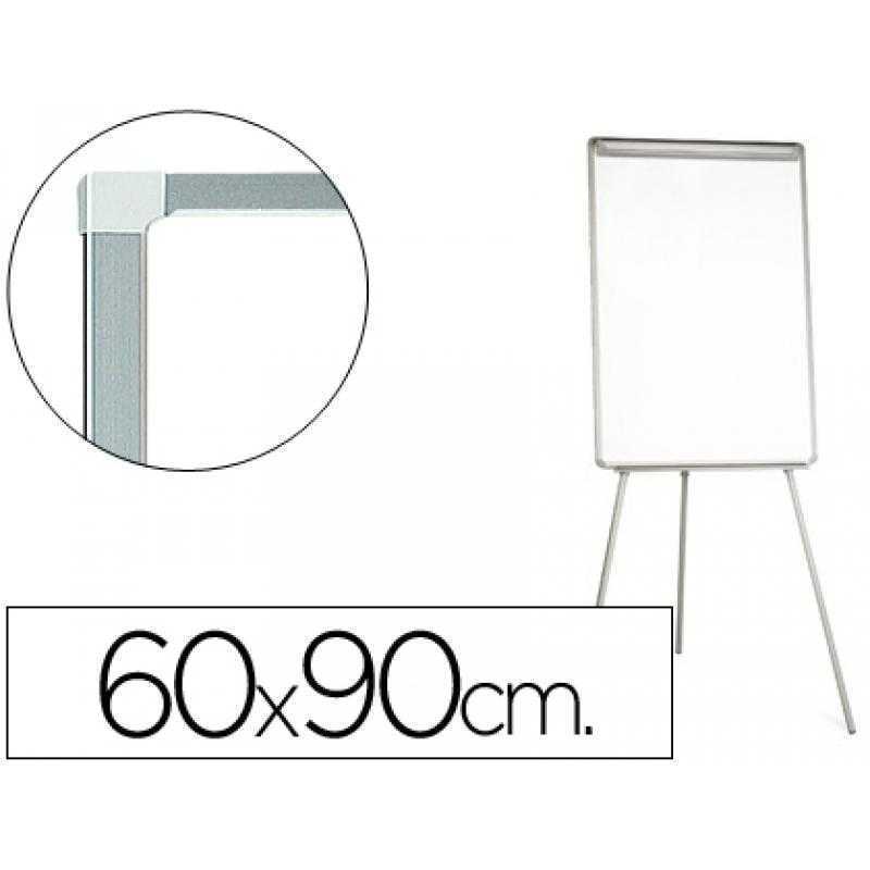 Pizarra blanca q-connect con tripode 90x60x195cm para convenciones superficie laminada escritura directa