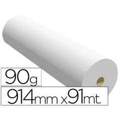 Papel reprografía para plotter 914mmx91mt 90gr impresión ink-jet