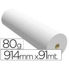 Papel reprografía para plotter 914mmx91mt 80gr impresión ink-jet