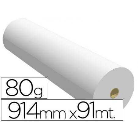 Papel reprografía para plotter 914mmx91mt 80gr impresión ink-jet