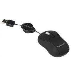 Raton q-connect mini optico 800 dpi retráctil usb 1,5 ghz negro