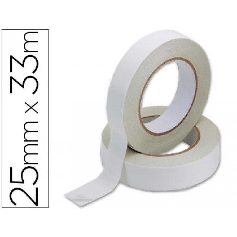 Cinta adhesiva q-connect doble cara 33 mt x 25 mm