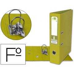 Archivador de palanca liderpapel folio documenta forrado pvc con rado lomo 75mm amarillo compresor metalico