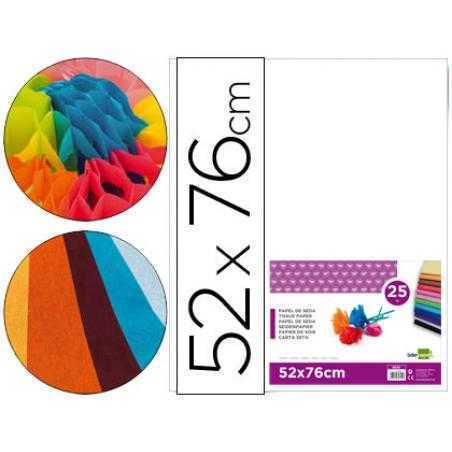 Papel seda liderpapel blanco 52x76 cm 18 gr -paquete de 25 hojas