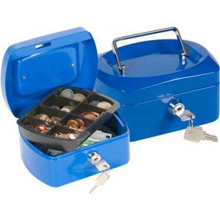 Caja caudales q-connect 6/' 152x115x80 mm azul con portamonedas