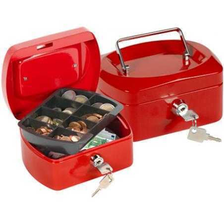 Caja caudales q-connect 6/' 152x115x80 mm roja con portamonedas