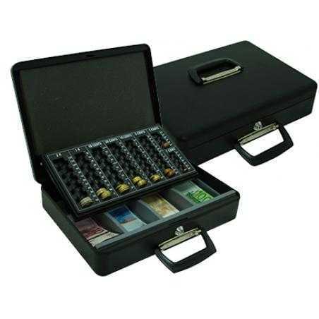 Caja caudales q-connect 14,5/' 370x290x110 mm con portamonedas y bandeja para billetes
