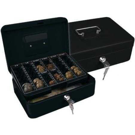 Caja caudales q-connect 10/' 250x180x90 mm negra con portamonedas
