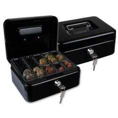 Caja caudales q-connect 8/' 200x160x90 mm negra con portamonedas