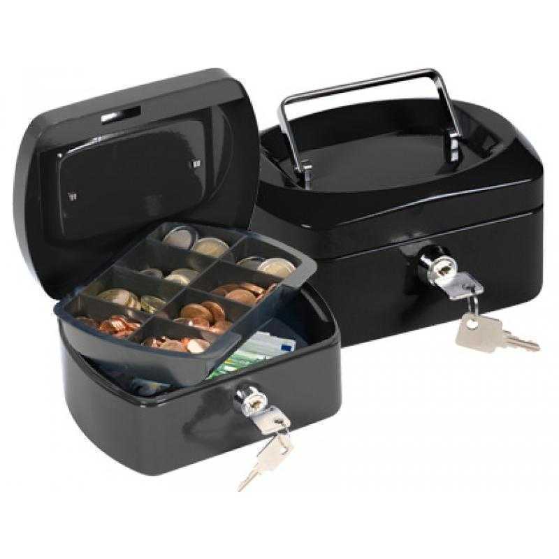 Caja caudales q-connect 6/' 152x115x80 mm negra con portamonedas