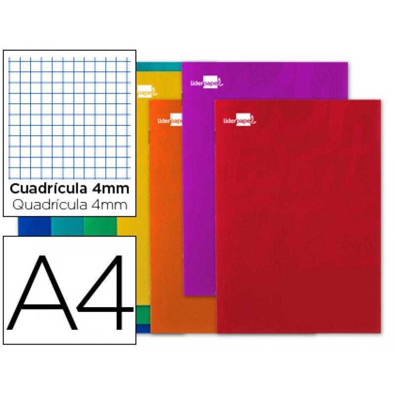Libreta liderpapel smart a4 80 hojas 60g/m2 cuadro 4mm con margen