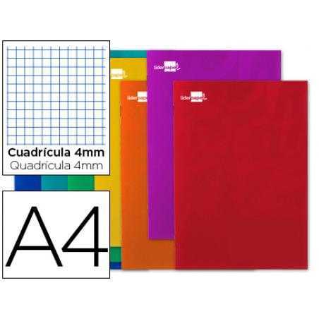 Libreta liderpapel smart a4 80 hojas 60g/m2 cuadro 4mm con margen