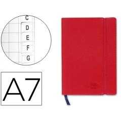 Libreta indice liderpapel similpiel a7 120 hojas 70g/m2 color rojo