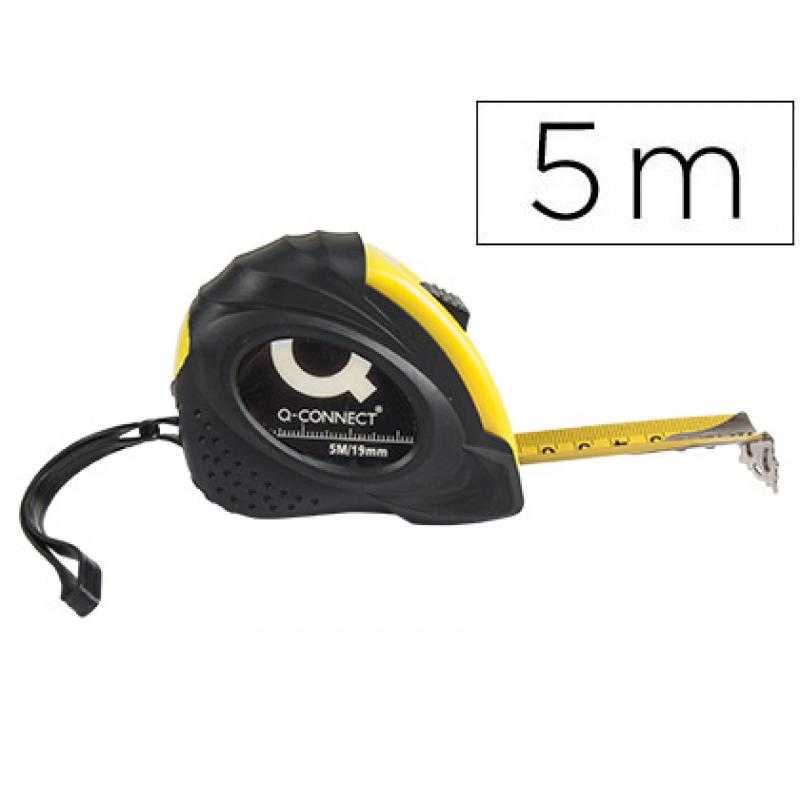Flexometro q-connect con freno material antichoque 19 mm de ancho longitud 5 mt