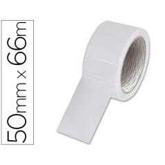 Cinta adhesiva q-connect polipropileno blanca 66 mt x 50 mm para embalaje