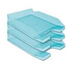 Bandeja sobremesa plastico q-connect turquesa transparente 240x70x340 mm