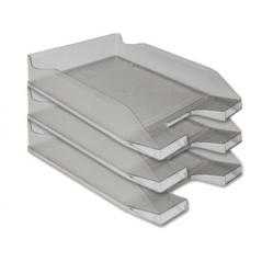 Bandeja sobremesa plastico q-connect gris oscuro transparente 240x70x340 mm