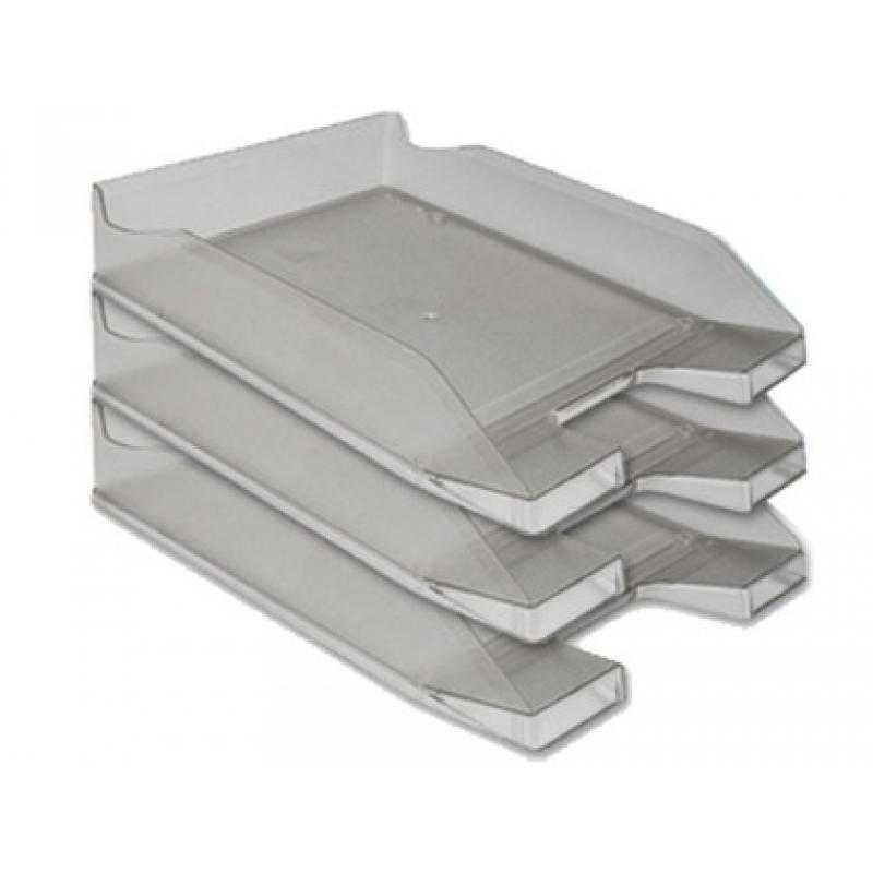 Bandeja sobremesa plastico q-connect gris oscuro transparente 240x70x340 mm
