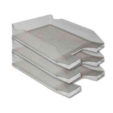 Bandeja sobremesa plastico q-connect gris oscuro transparente 240x70x340 mm