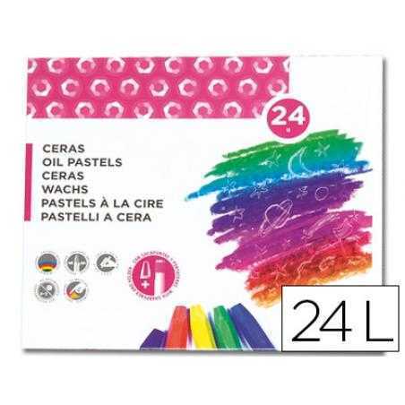 Lápices cera blanda liderpapel -caja de 24 colores