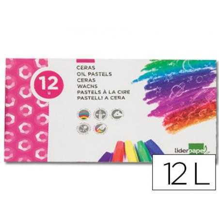 Lápices cera blanda liderpapel -caja de 12 colores
