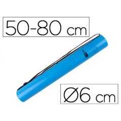 Portaplanos plástico liderpapel diametro 6 cm extensible hasta 80 azul