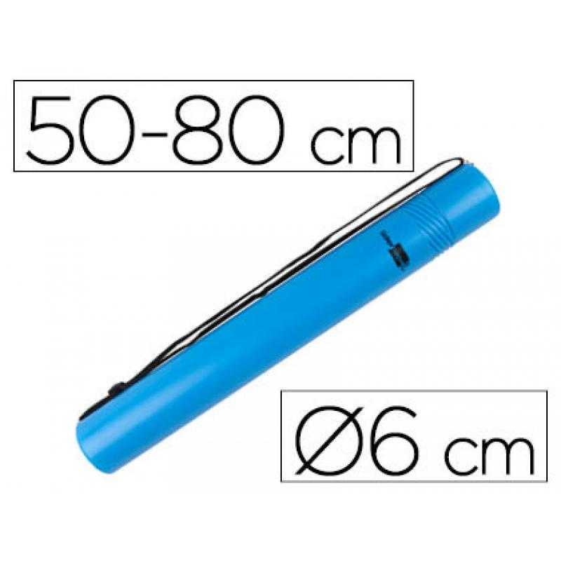 Portaplanos plástico liderpapel diametro 6 cm extensible hasta 80 azul